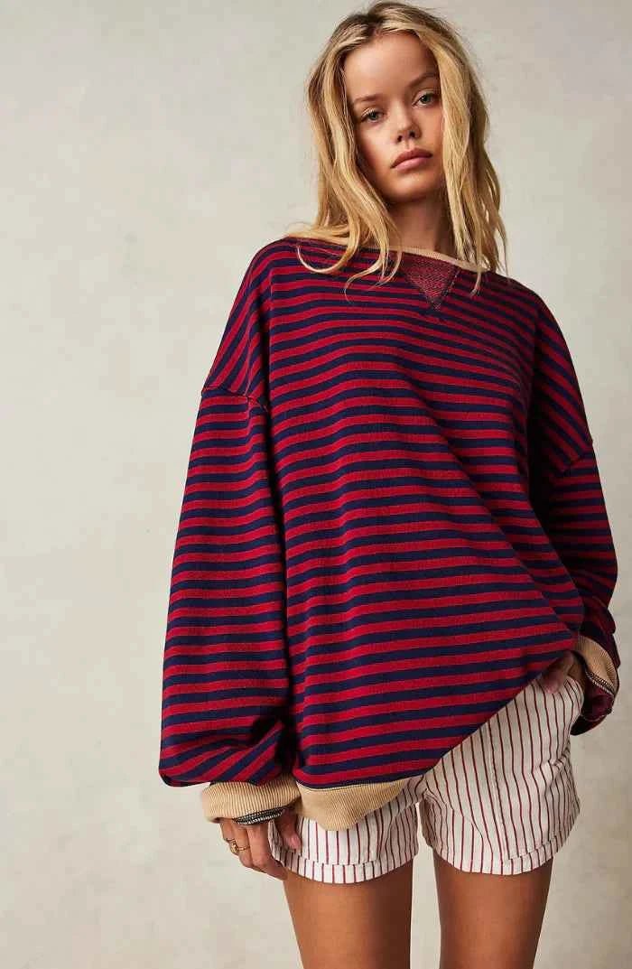Streifenpullover Damen | Oversize & Rundhals