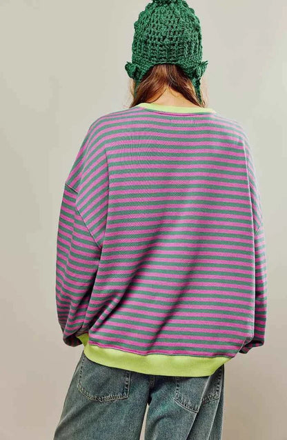 Streifenpullover Damen | Oversize & Rundhals