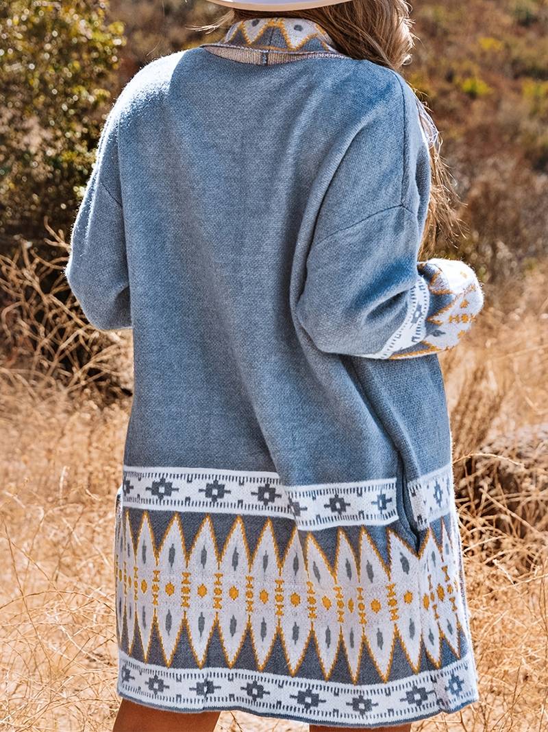 Strickjacke Damen | Aztekenmuster & Hoher Tragekomfort