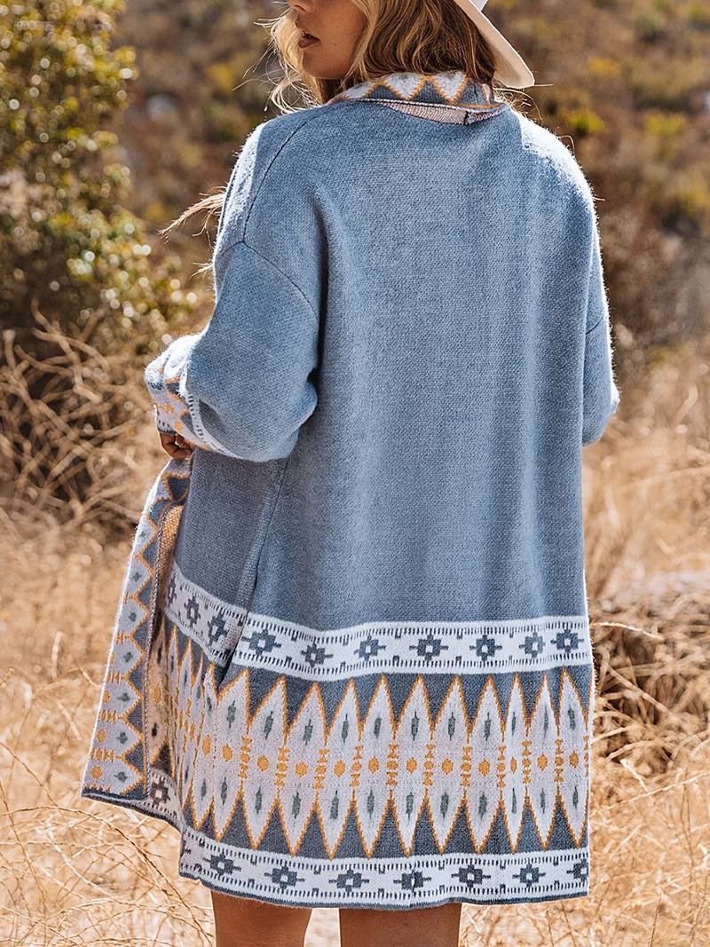 Strickjacke Damen | Aztekenmuster & Hoher Tragekomfort
