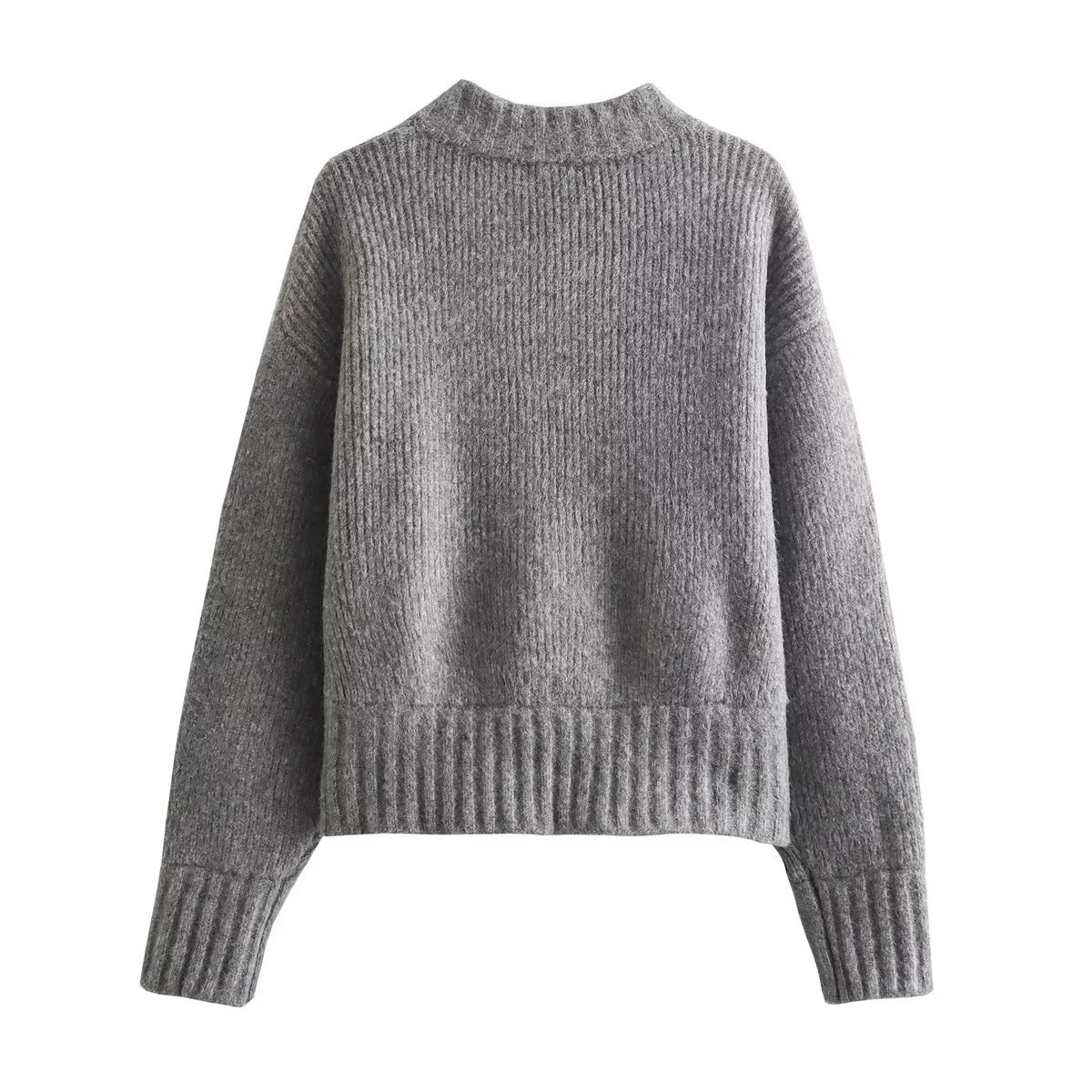 Strickjacke Damen | Cropped & Rundhals im Rippenstrick