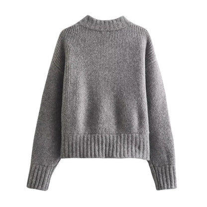 Strickjacke Damen | Cropped & Rundhals im Rippenstrick