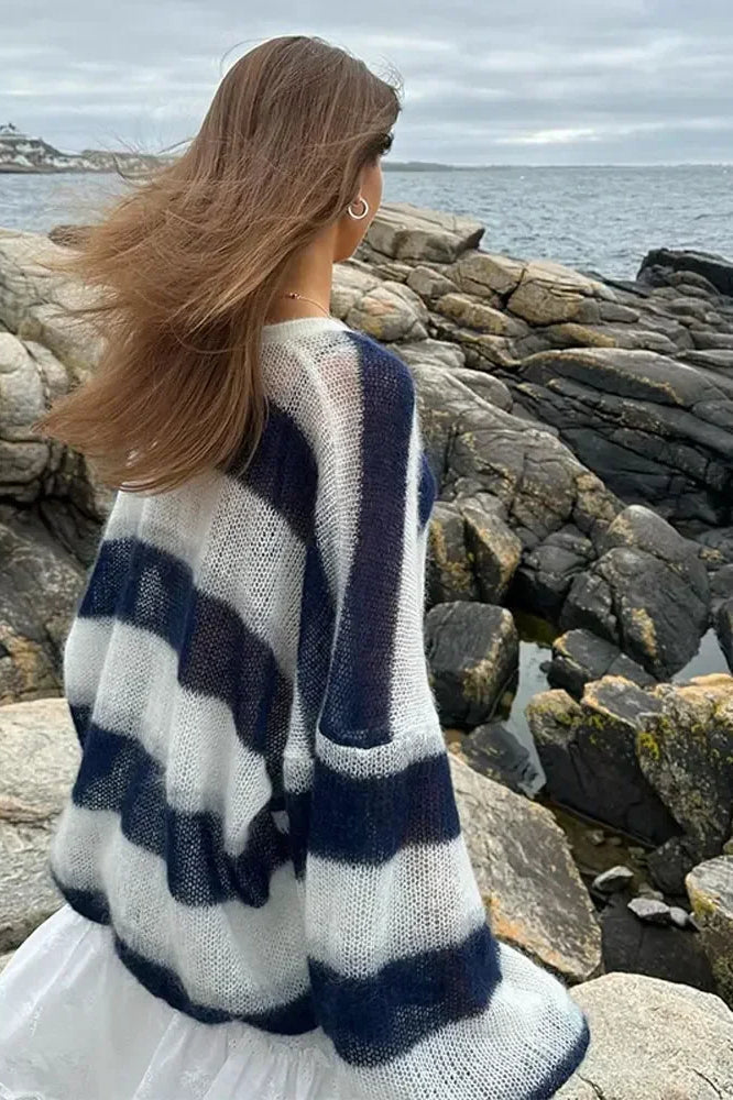 Strickjacke Damen | Gestreift & Flauschig Weich