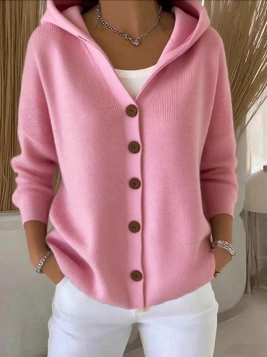Strickjacke Damen | Kapuze & Knopfleiste