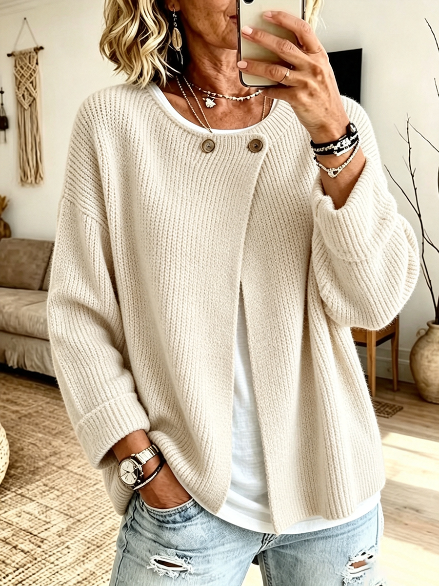 Strickjacke Damen | Locker & Knopfdetails 1