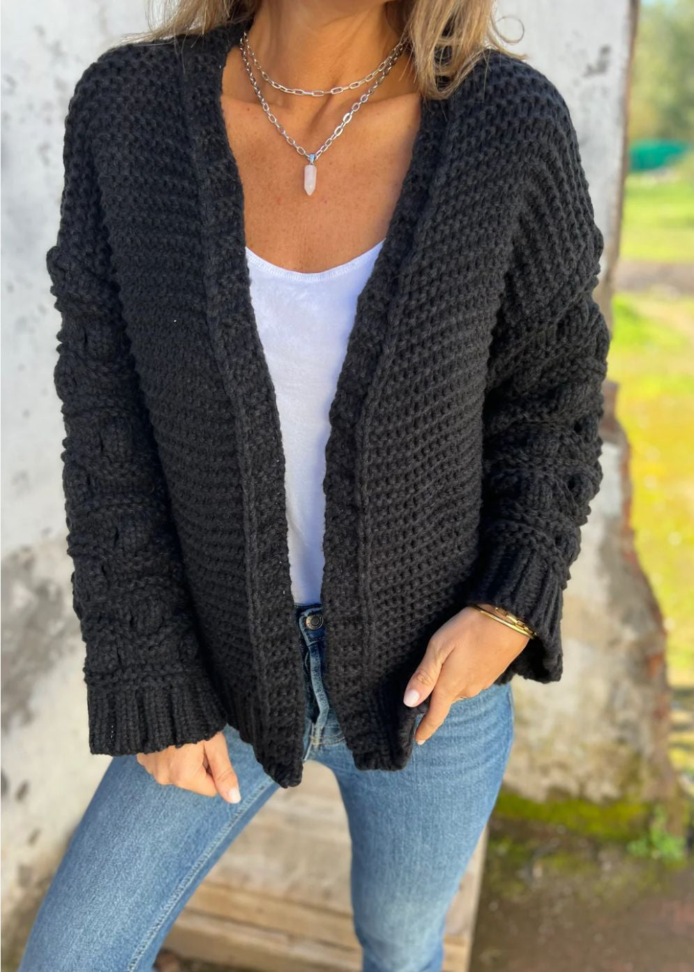 Strickjacke Damen | Offene Front & Kuscheliger Grobstrick