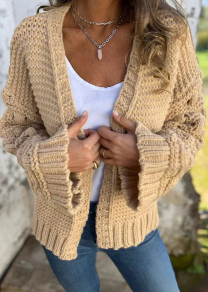 Strickjacke Damen | Offene Front & Kuscheliger Grobstrick