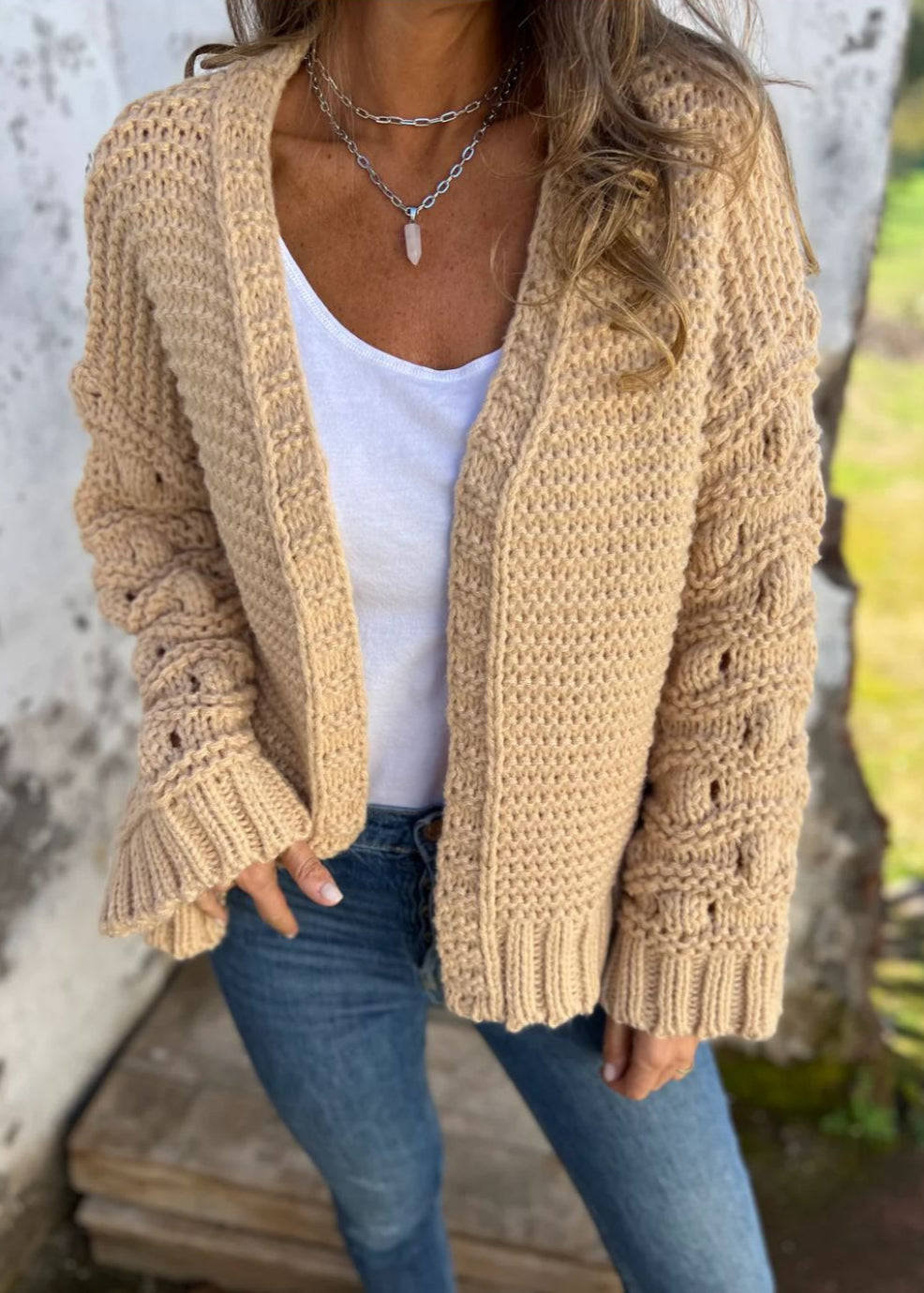 Strickjacke Damen | Offene Front & Kuscheliger Grobstrick