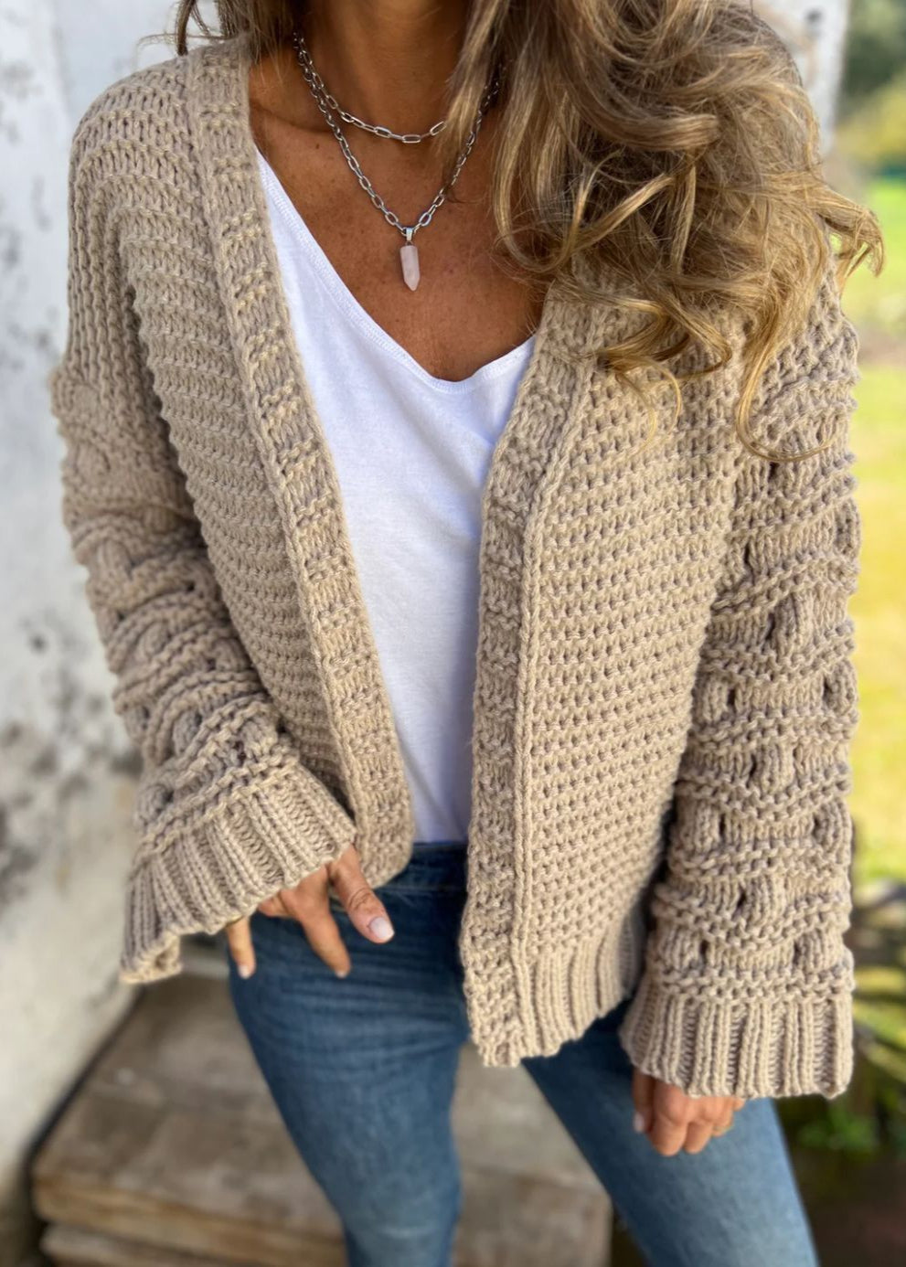 Strickjacke Damen | Offene Front & Kuscheliger Grobstrick
