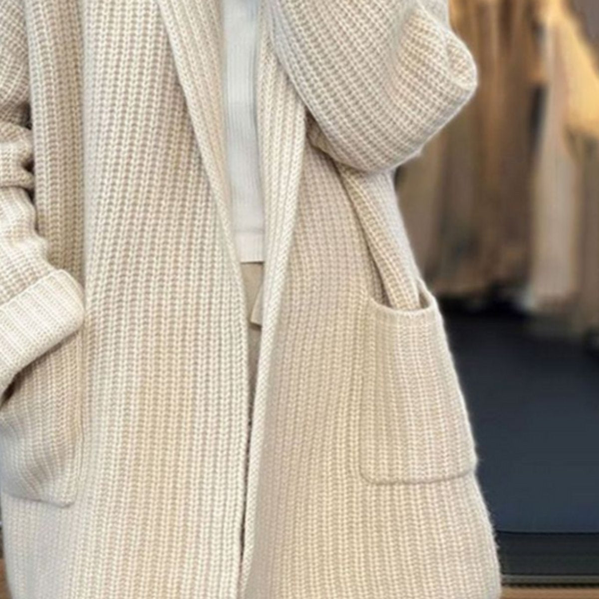 Strickjacke Damen | Oversize mit V-Ausschnitt