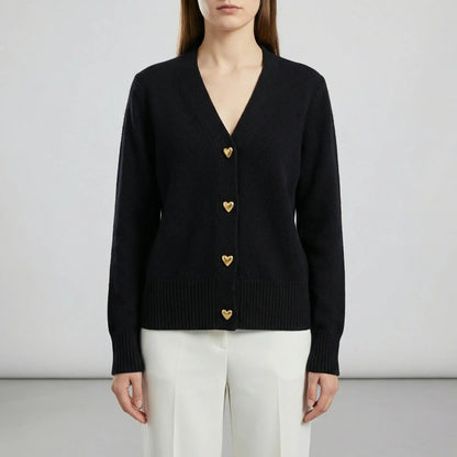 Strickjacke Damen | V-Ausschnitt & Verzierte Knopfleiste