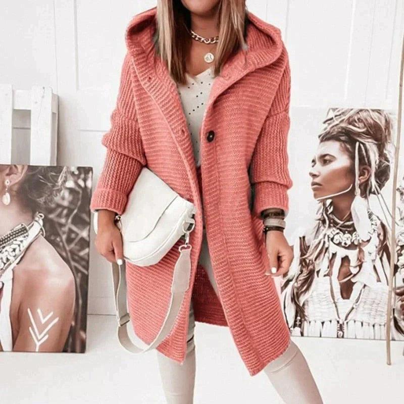 Strickjacke Damen mit Kapuze | Wärmend & Bequem