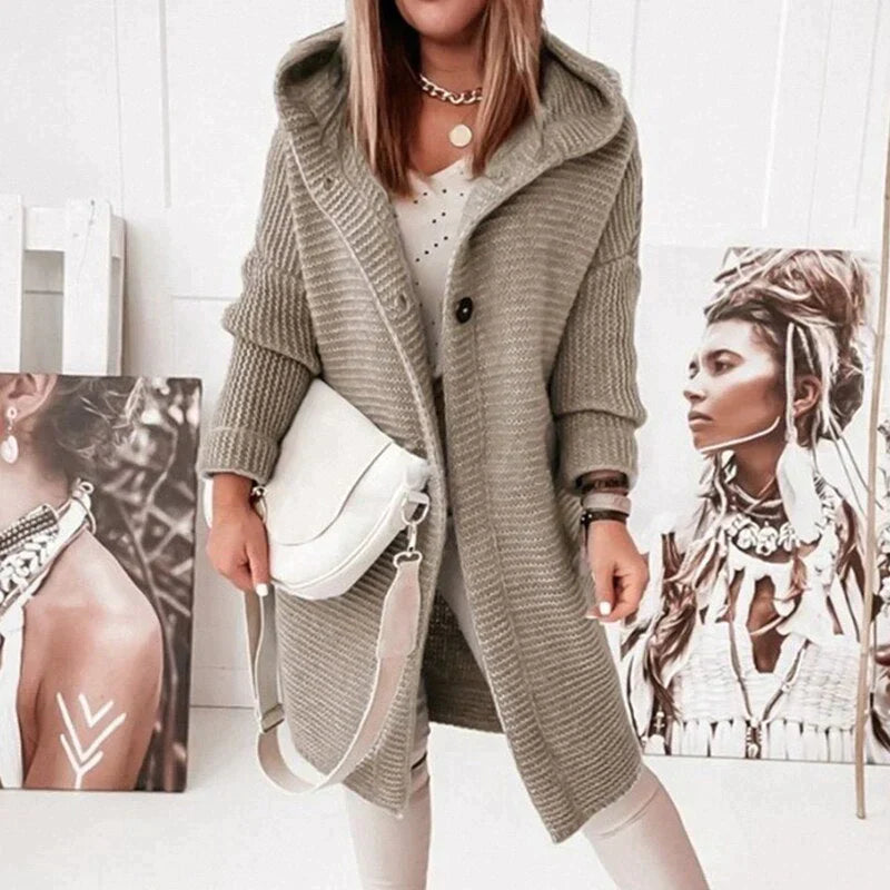 Strickjacke Damen mit Kapuze | Wärmend & Bequem