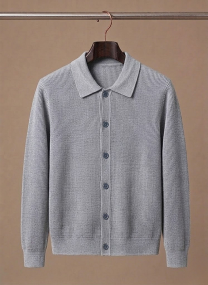 Men's long-sleeve cardigan suitable for casual layering