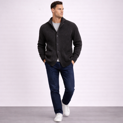 Strickjacke Herren | Schalkragen & Kräftiger Rippstrick