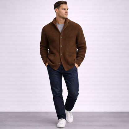 Strickjacke Herren | Schalkragen & Kräftiger Rippstrick