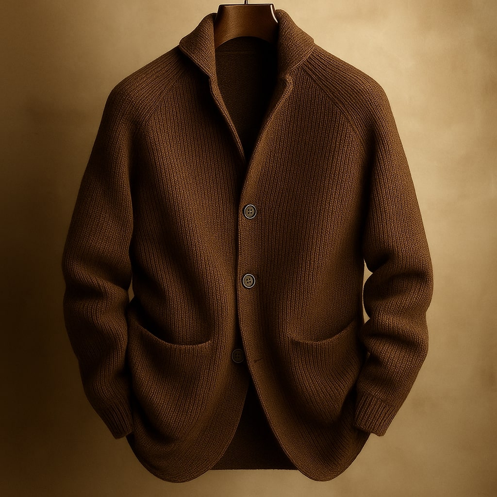 Strickjacke Herren | Schalkragen & Kräftiger Rippstrick