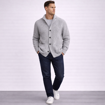 Strickjacke Herren | Schalkragen & Kräftiger Rippstrick