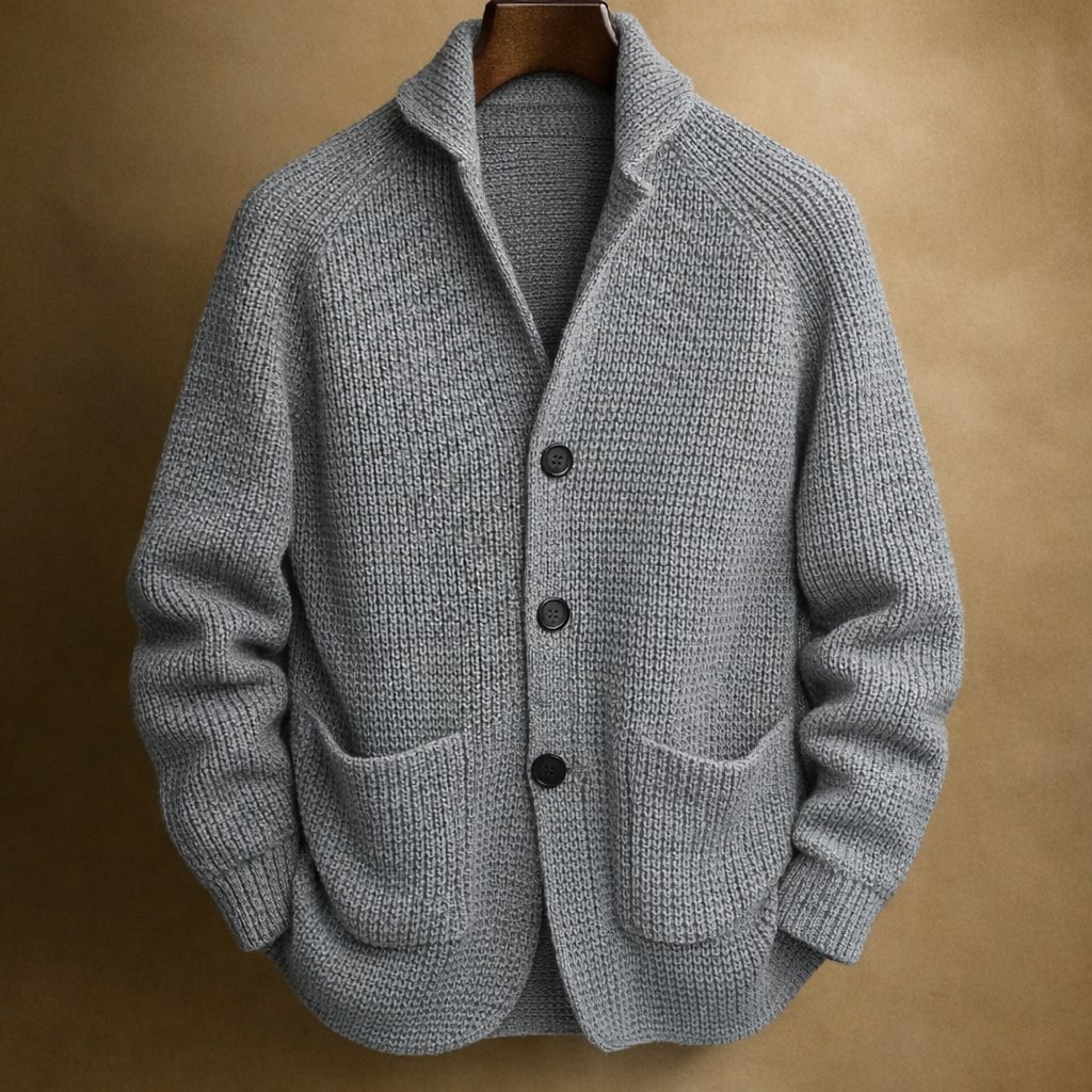 Strickjacke Herren | Schalkragen & Kräftiger Rippstrick