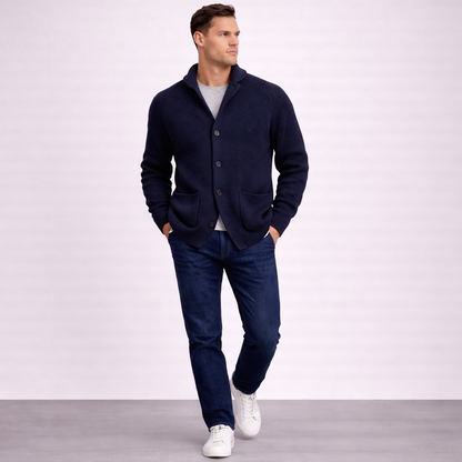 Strickjacke Herren | Schalkragen & Kräftiger Rippstrick