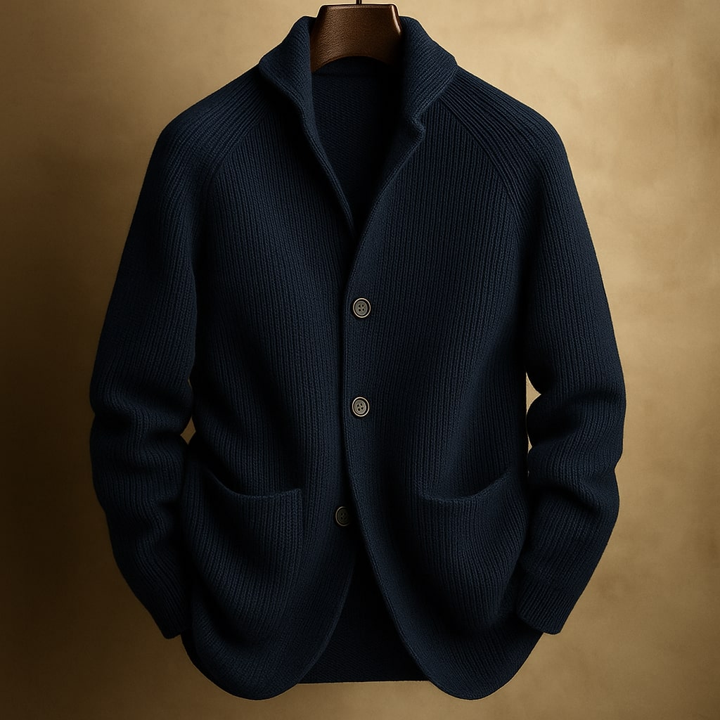 Strickjacke Herren | Schalkragen & Kräftiger Rippstrick