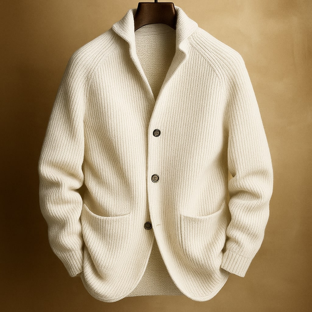 Strickjacke Herren | Schalkragen & Kräftiger Rippstrick