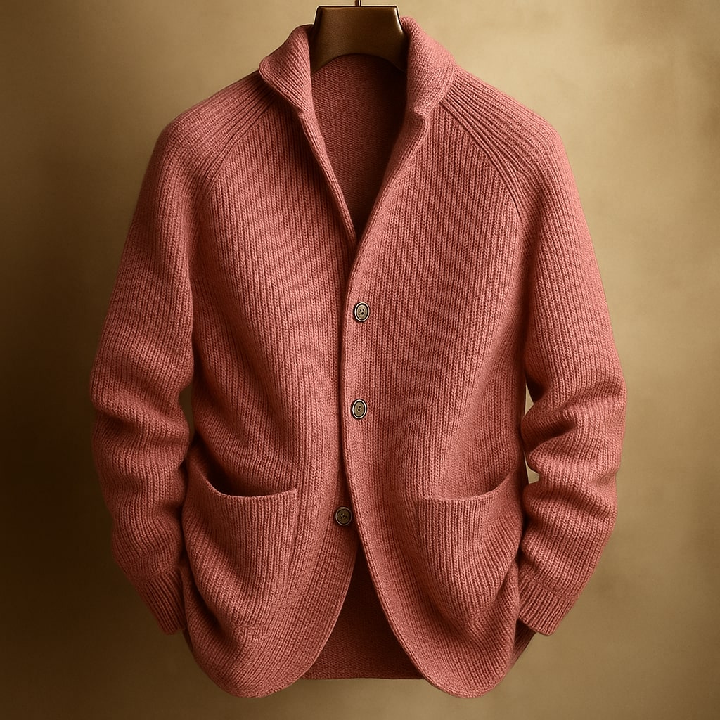 Strickjacke Herren | Stehkragen & Knopfleiste