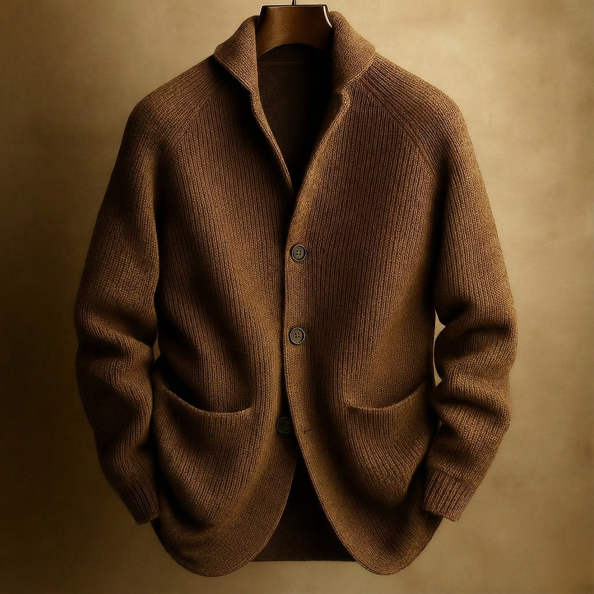 Strickjacke Herren | Stehkragen & Knopfleiste