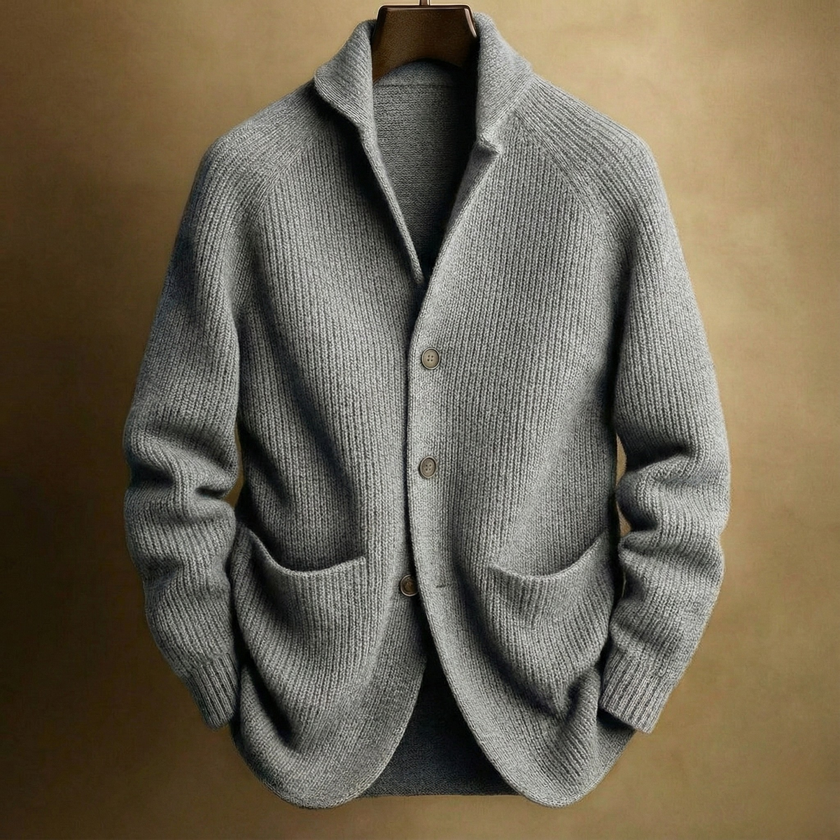 Strickjacke Herren | Stehkragen & Knopfleiste