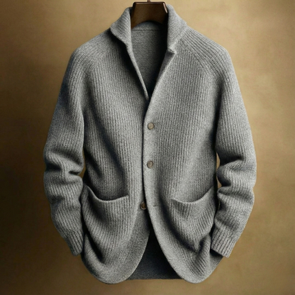 Strickjacke Herren | Stehkragen & Knopfleiste