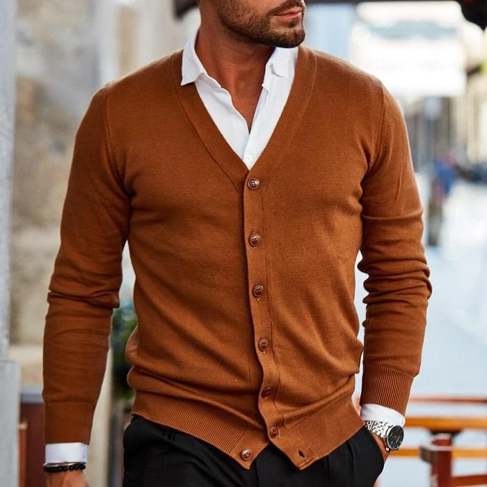 Strickjacke Herren | V-Ausschnitt & Knopfleiste