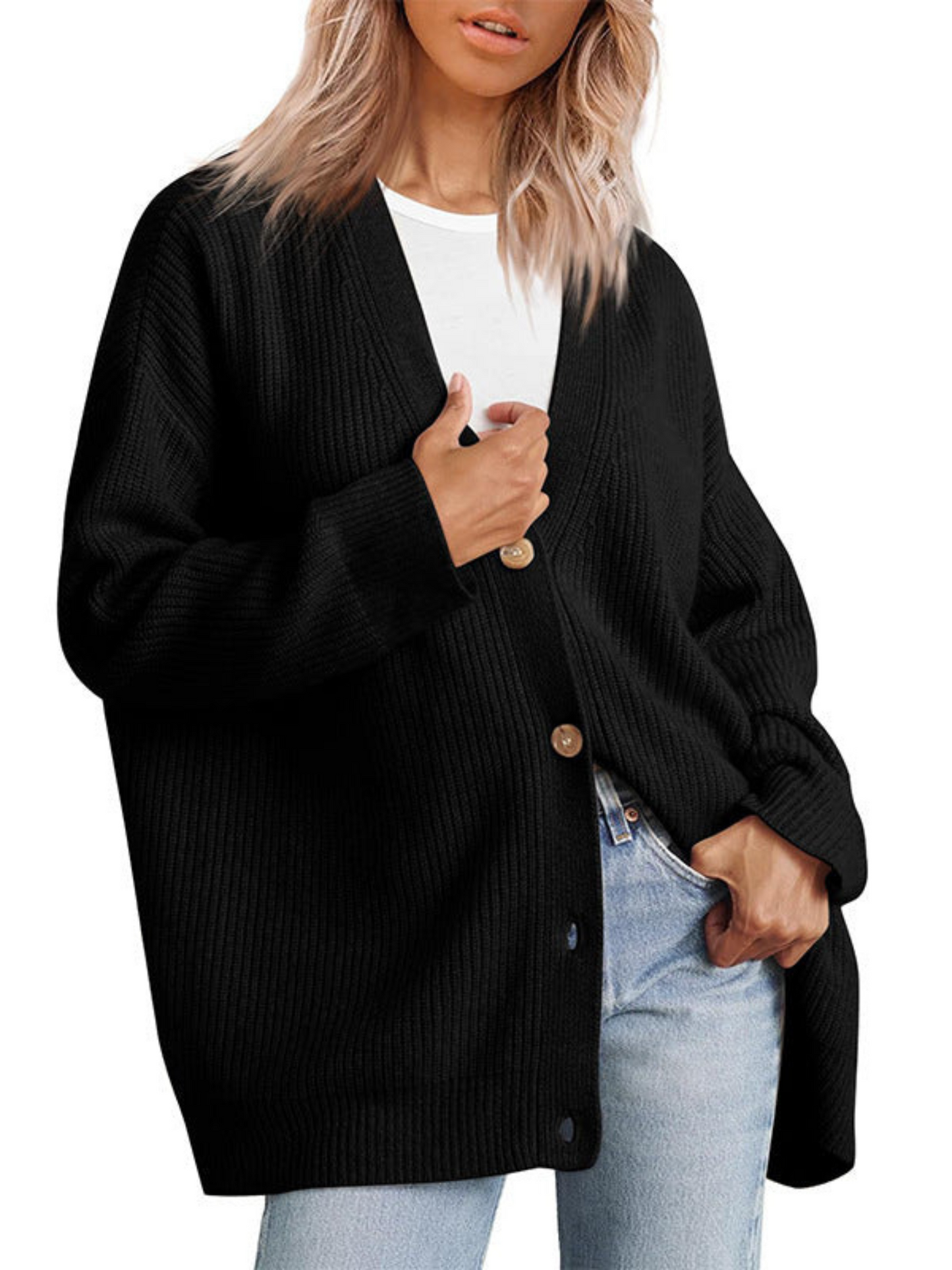 Strickjacke für Damen, Oversize | Leichte Passform
