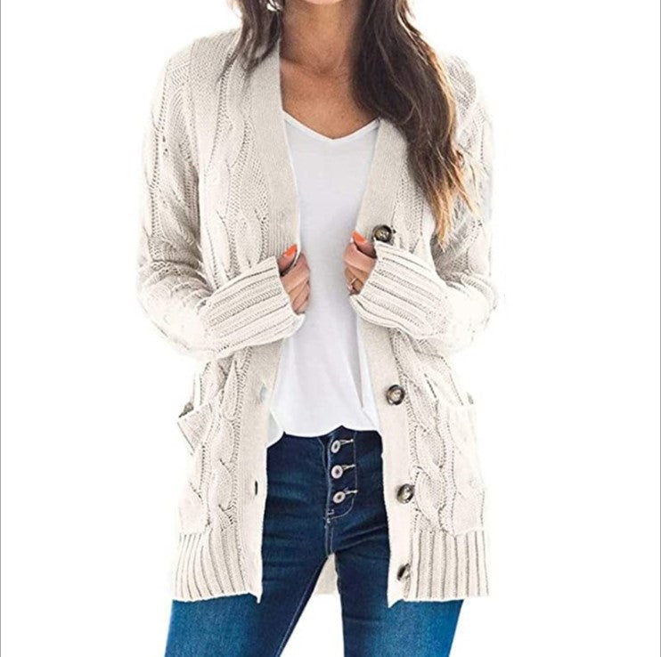 Damen Strickjacke Lange Ärmel | Lockere Passform Casual