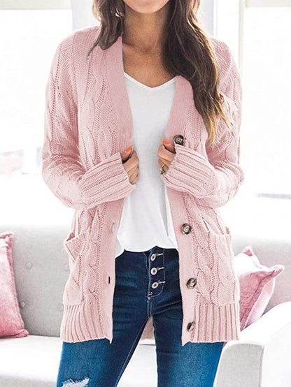 Damen Strickjacke Lange Ärmel | Lockere Passform Casual