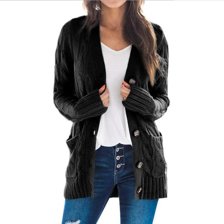 Damen Strickjacke Lange Ärmel | Lockere Passform Casual