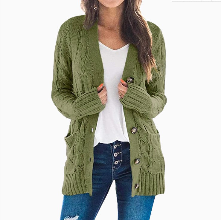 Damen Strickjacke Lange Ärmel | Lockere Passform Casual