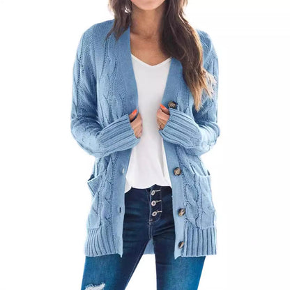 Damen Strickjacke Lange Ärmel | Lockere Passform Casual