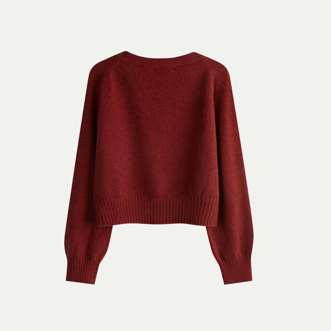 Strickjacke für Damen Oversized Schrägknopf-Design | Winter