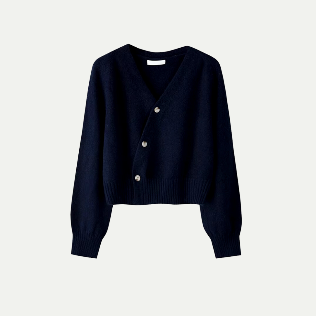 Strickjacke für Damen Oversized Schrägknopf-Design | Winter