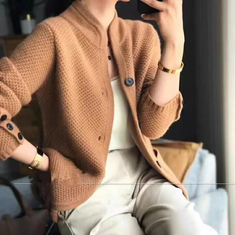 Strickjacke für Damen, Knopfverschluss | Normale Passform