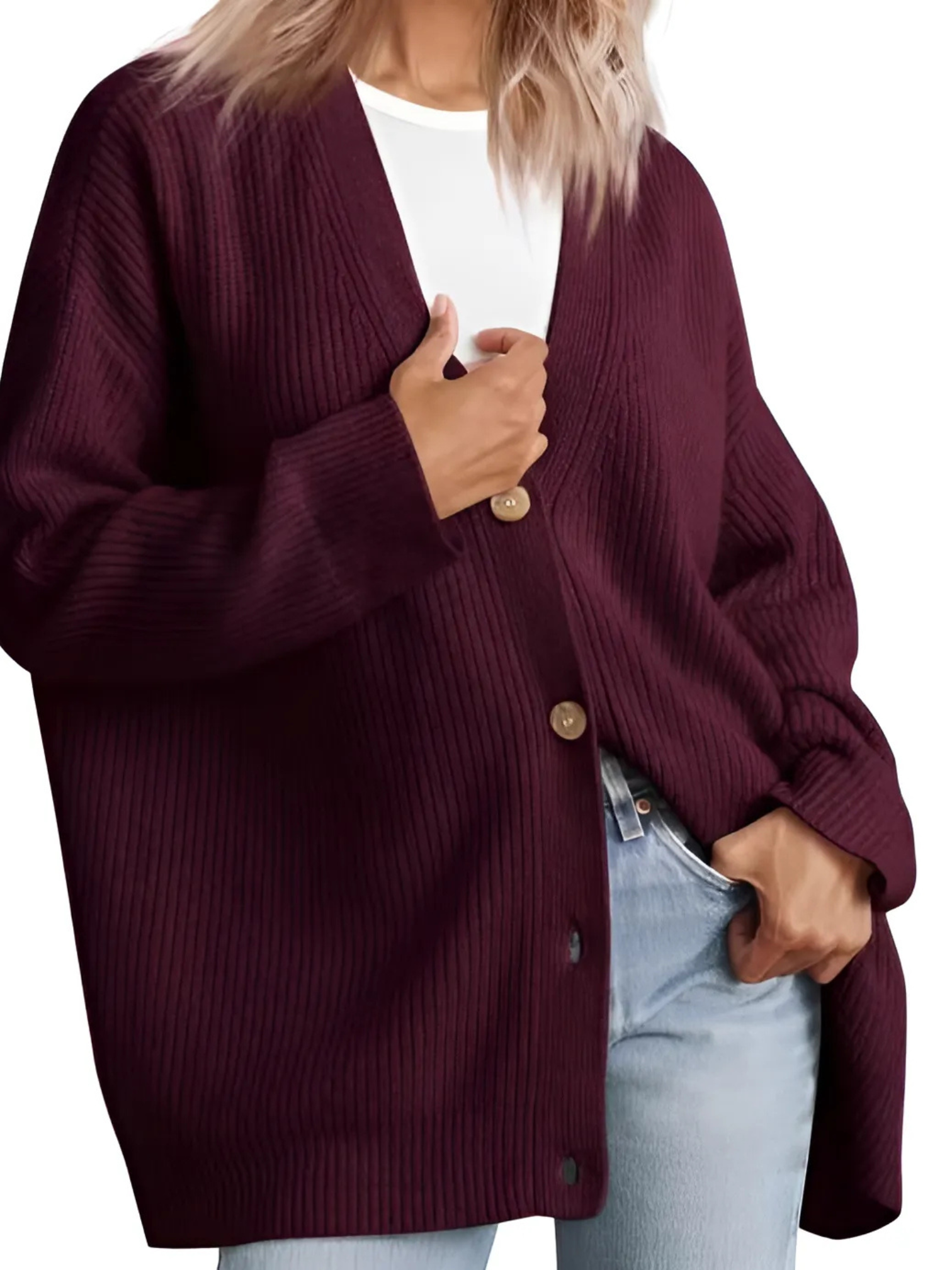 Strickjacke für Damen, Oversize | Leichte Passform