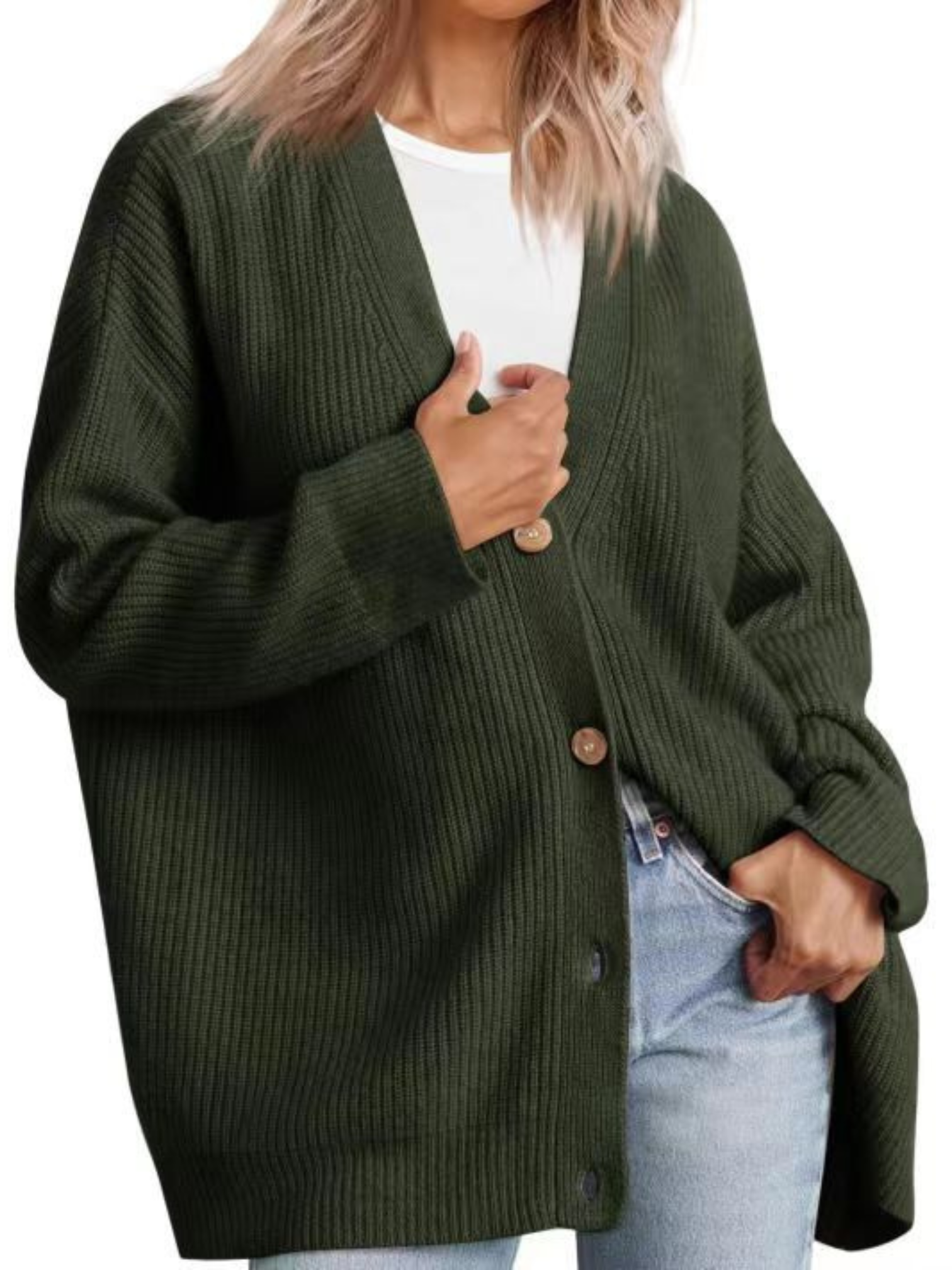 Strickjacke für Damen, Oversize | Leichte Passform