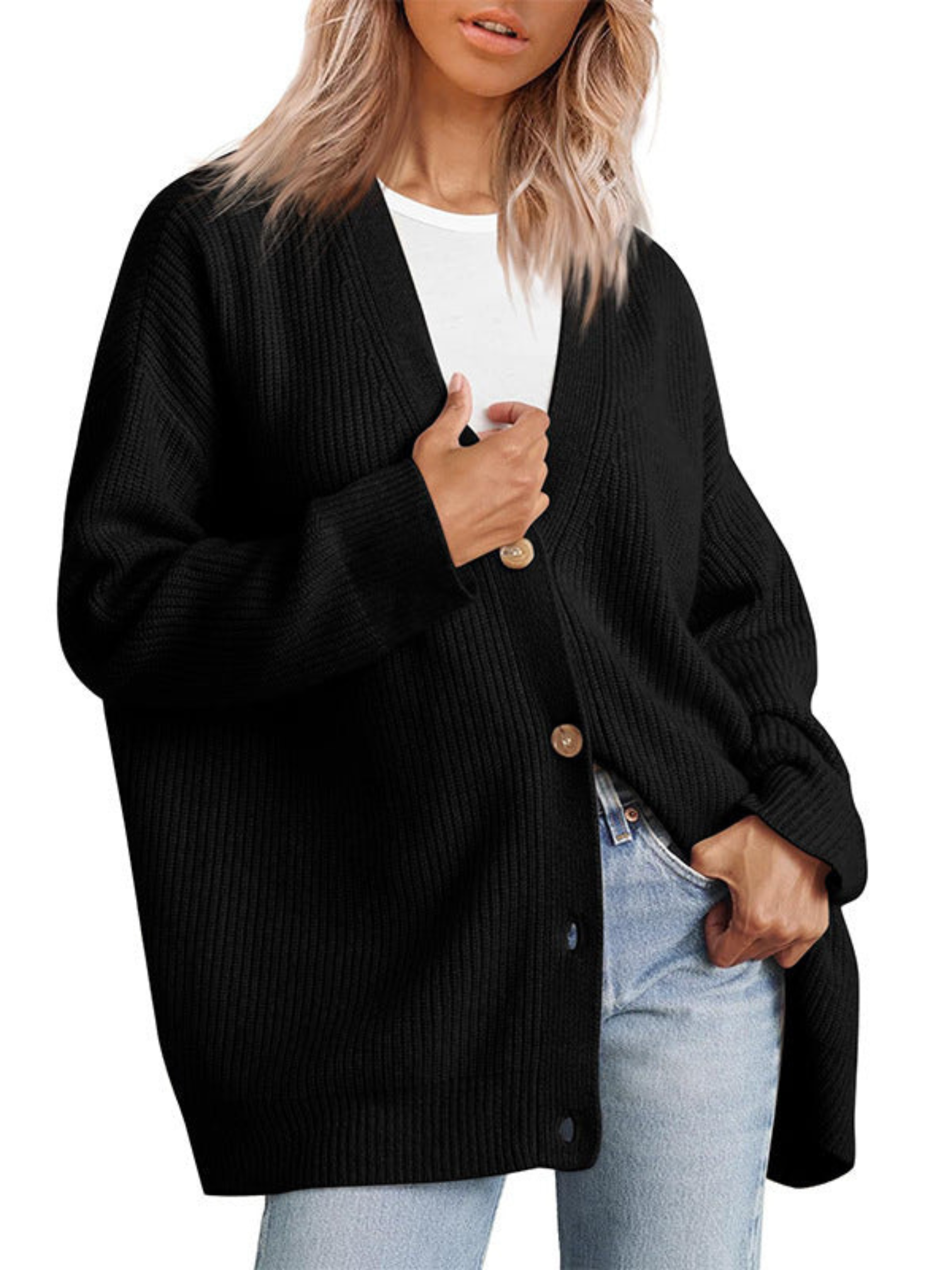 Strickjacke für Damen, Oversize | Leichte Passform