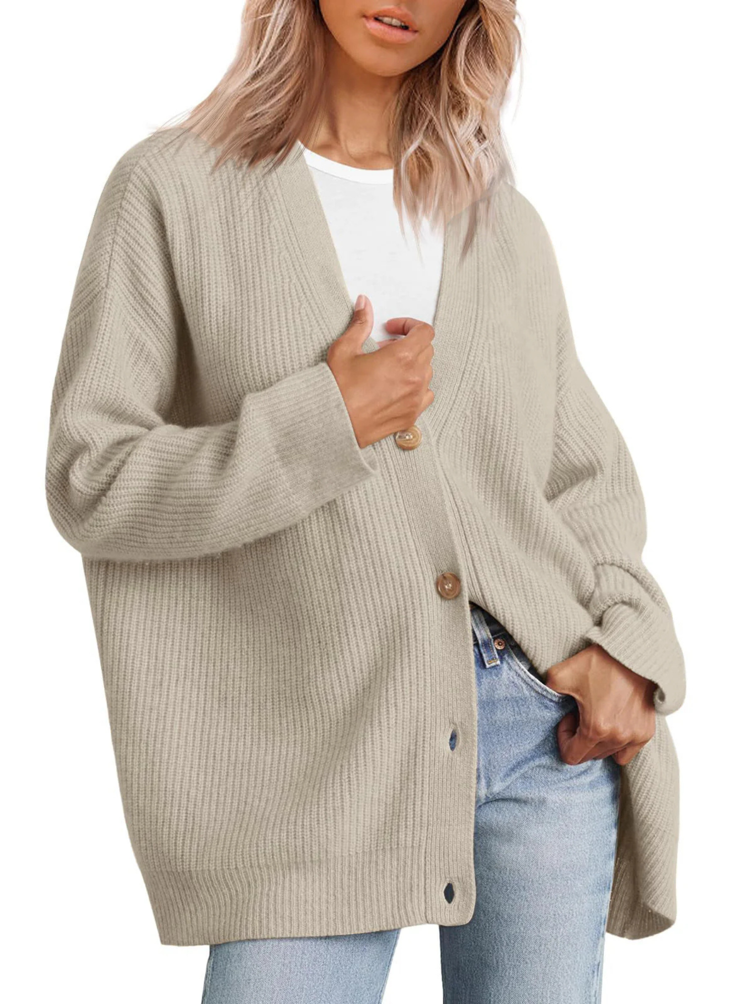 Strickjacke für Damen, Oversize | Leichte Passform