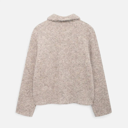 Strickjacke für Damen, mit floralen Knopfdetails | Hüftlang