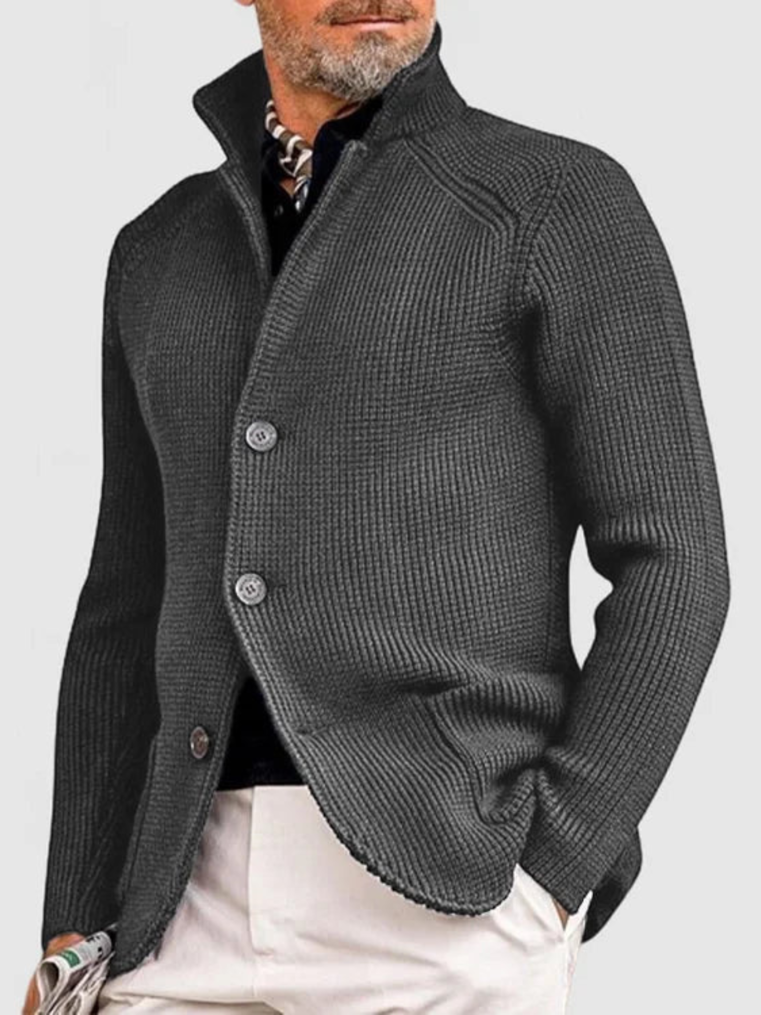 Strickjacke für Herren | Hüftlang