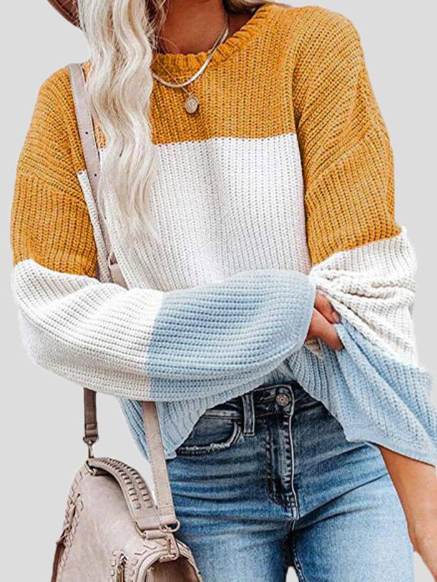 Strickpullover Damen | Farbblock Design