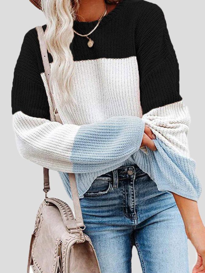 Strickpullover Damen | Farbblock Design