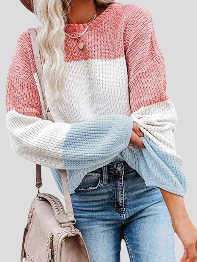 Strickpullover Damen | Farbblock Design