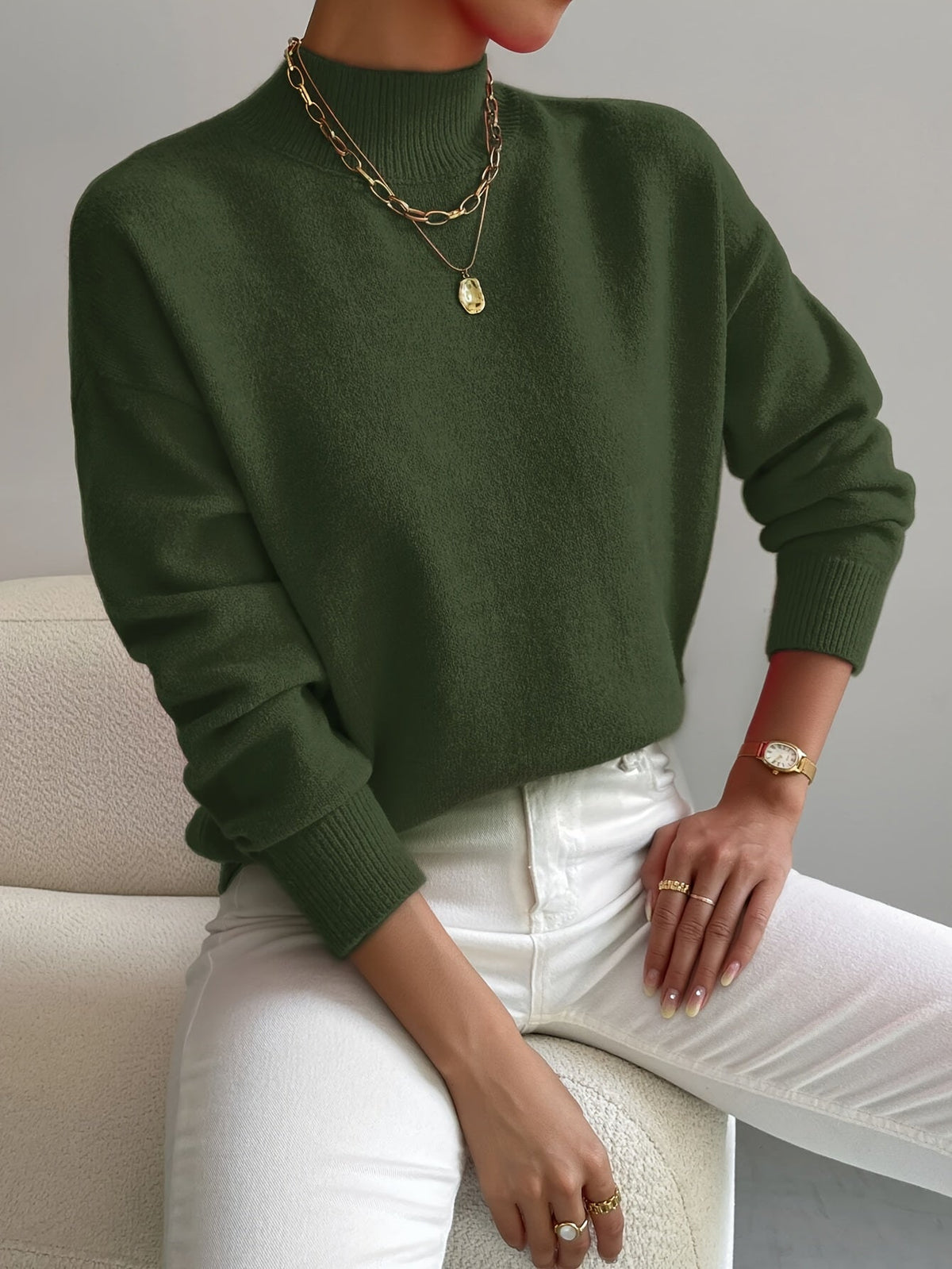 Strickpullover Damen | Mock-Neck & Wärmend